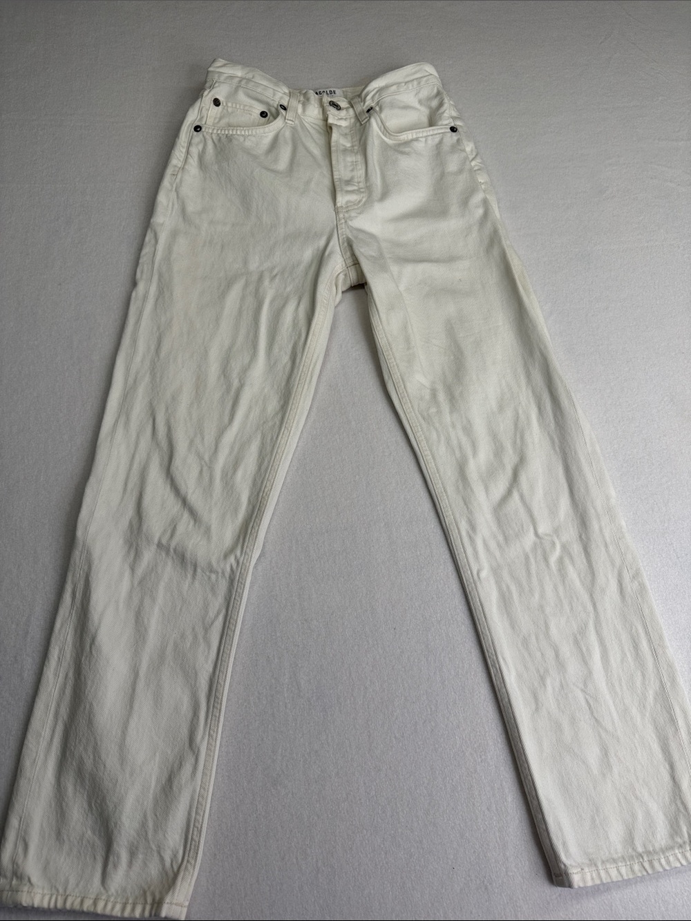 Agolde White Straight-Leg Jeans